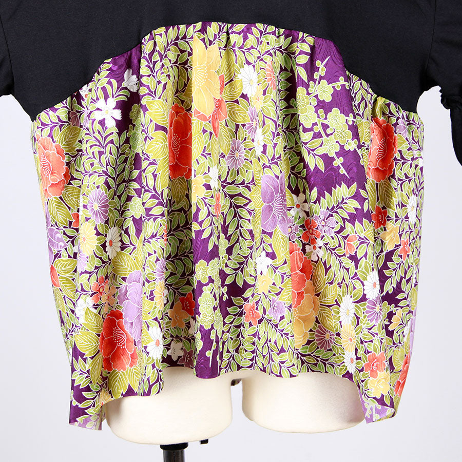 [One-of-a-kind item] TKg Vintage Kimono Four Seasons Flower Half Body Japanese Pattern Tops