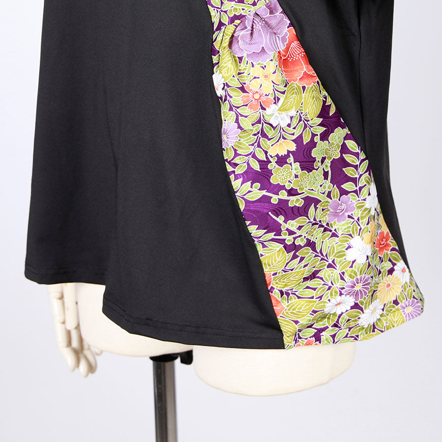 [One-of-a-kind item] TKg Vintage Kimono Four Seasons Flower Sheer Right Shoulder tops