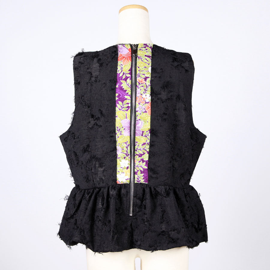 [One-of-a-kind item] TKg Vintage Kimono Four Seasons Flower Sleeveless