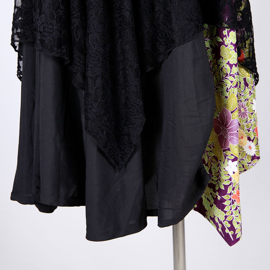 [One-of-a-kind item] TKg Vintage Kimono Four Seasons Flower Lace Skirt