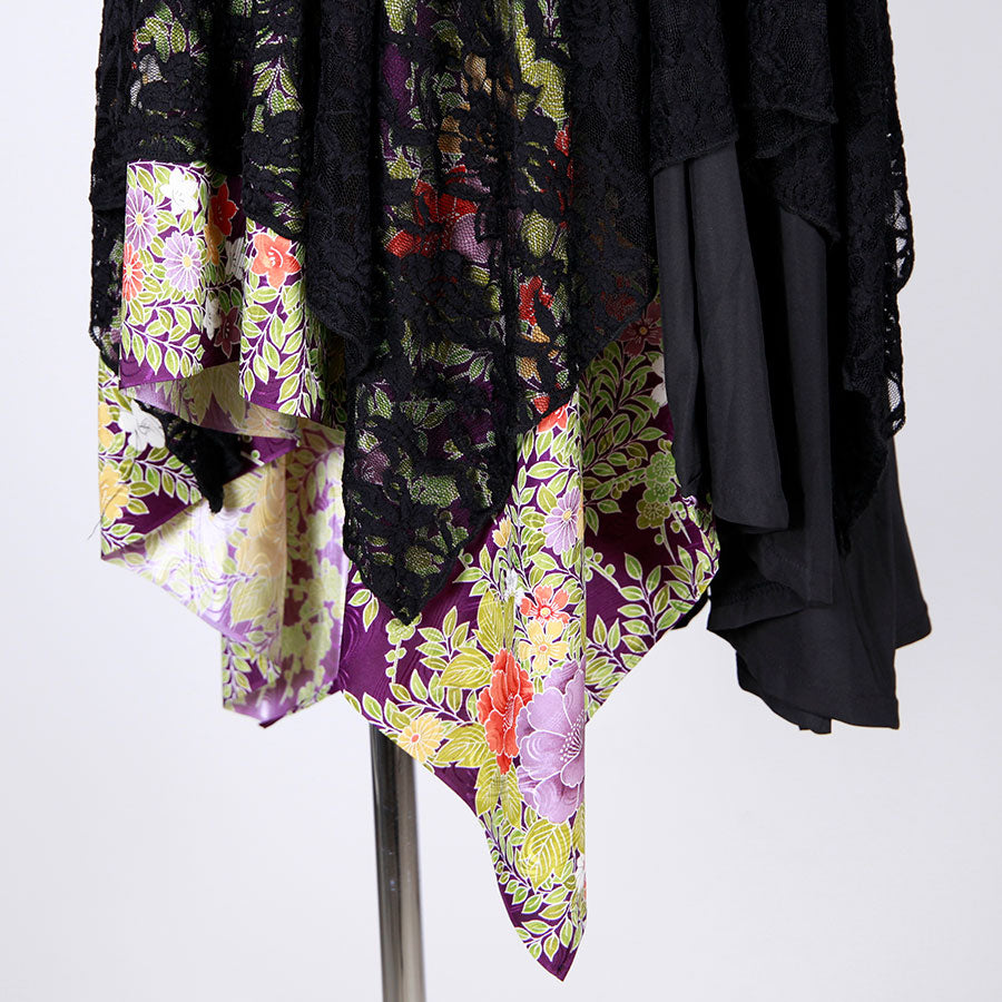 [One-of-a-kind item] TKg Vintage Kimono Four Seasons Flower Lace Skirt