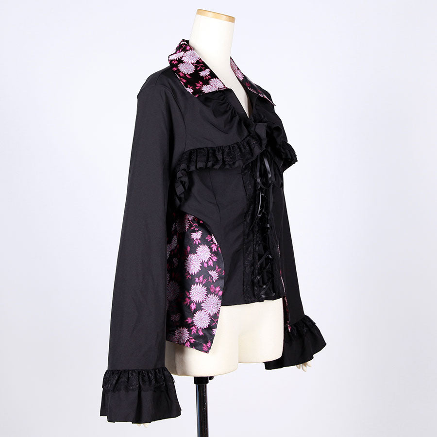 [One-of-a-kind item] TKg Kinran Chrysanthemum  Lace-up Blouse