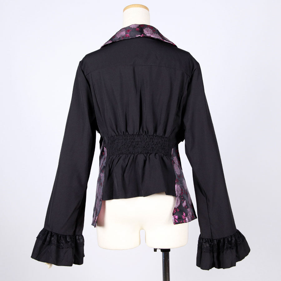 [One-of-a-kind item] TKg Kinran Chrysanthemum  Lace-up Blouse