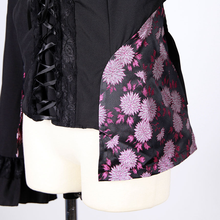 [One-of-a-kind item] TKg Kinran Chrysanthemum  Lace-up Blouse