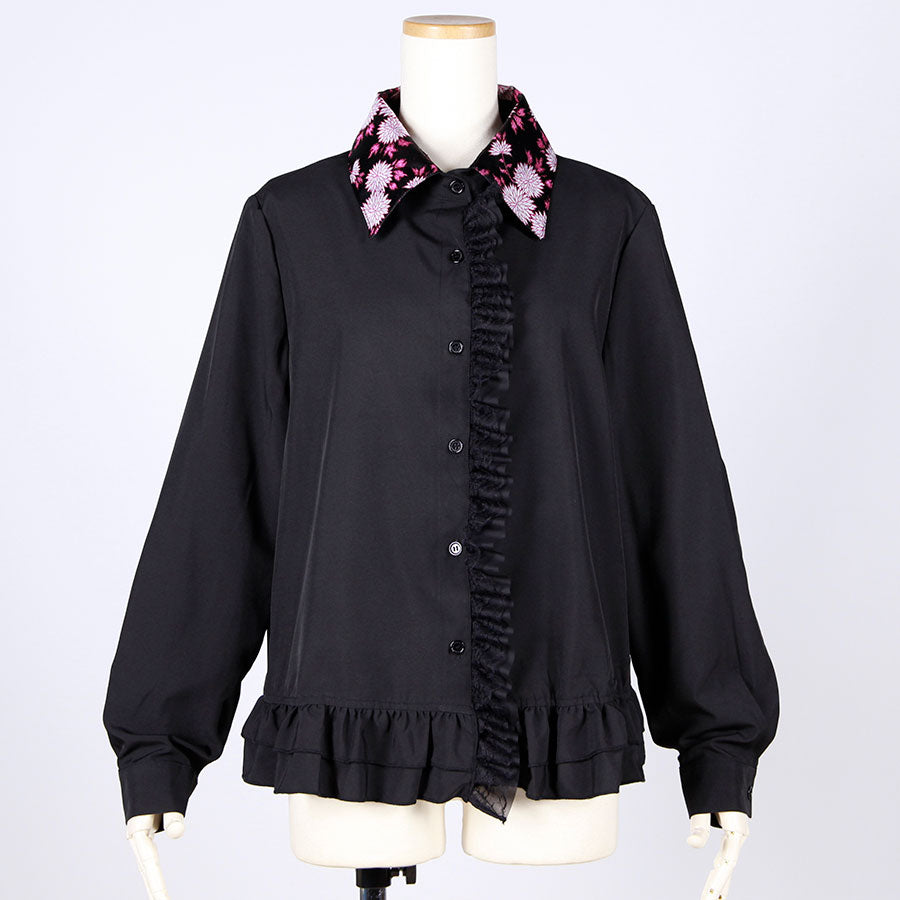 [One-of-a-kind item] TKg Kinran Chrysanthemum Frill Blouse