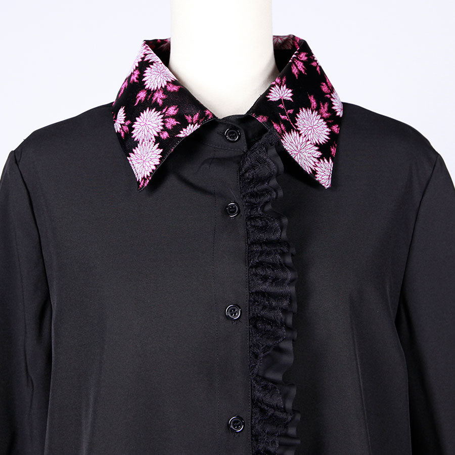 [One-of-a-kind item] TKg Kinran Chrysanthemum Frill Blouse