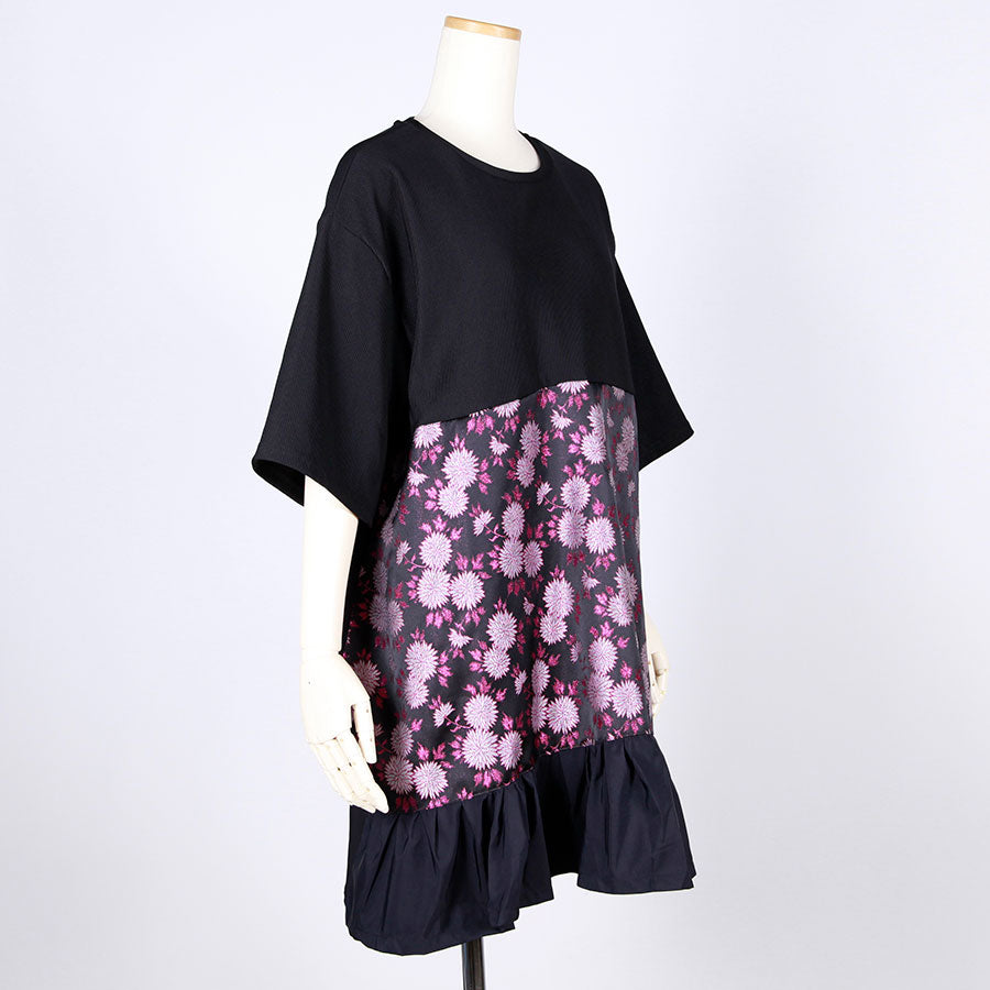 [One-of-a-kind item] TKg Kinran Chrysanthemum Japanese Pattern Switching Tunic