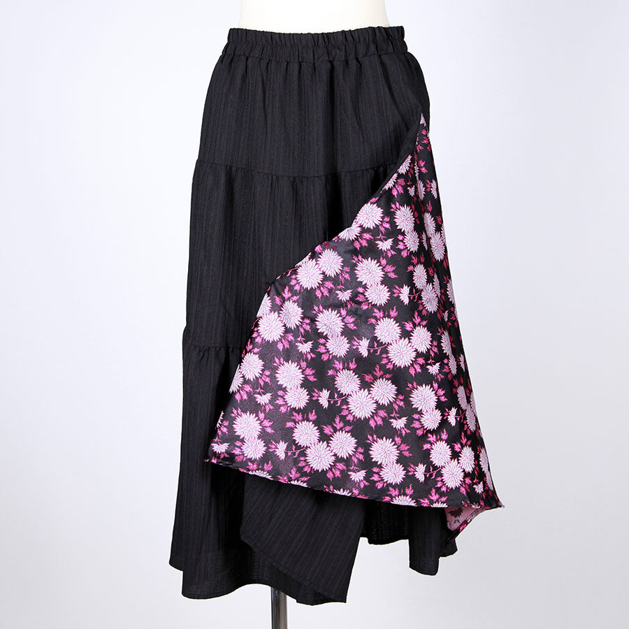 【One-of-a-Kind】TKg Kinran Chrysanthemum Mysterious 3-Tiered Switch Skirt