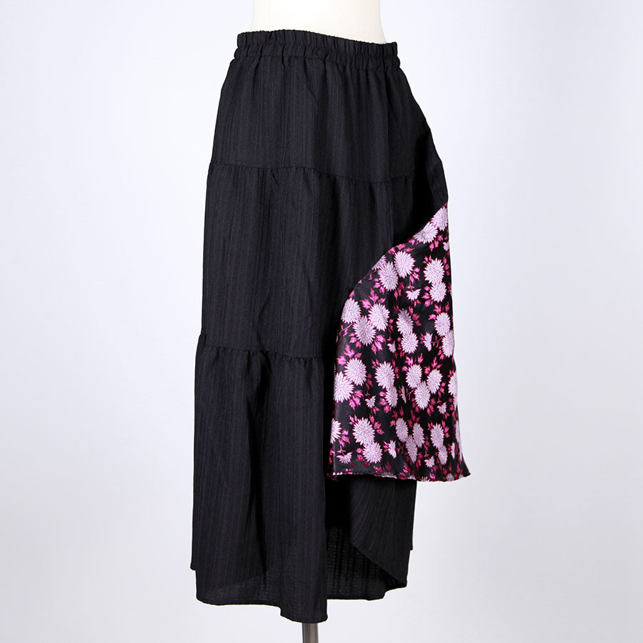 【One-of-a-Kind】TKg Kinran Chrysanthemum Mysterious 3-Tiered Switch Skirt