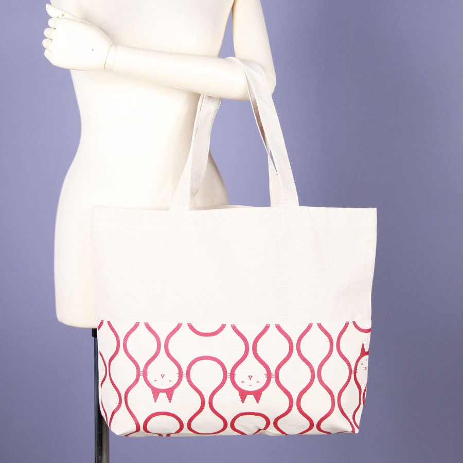 MINT NeKO Switching Canvas Tote Bag / BEG-RD