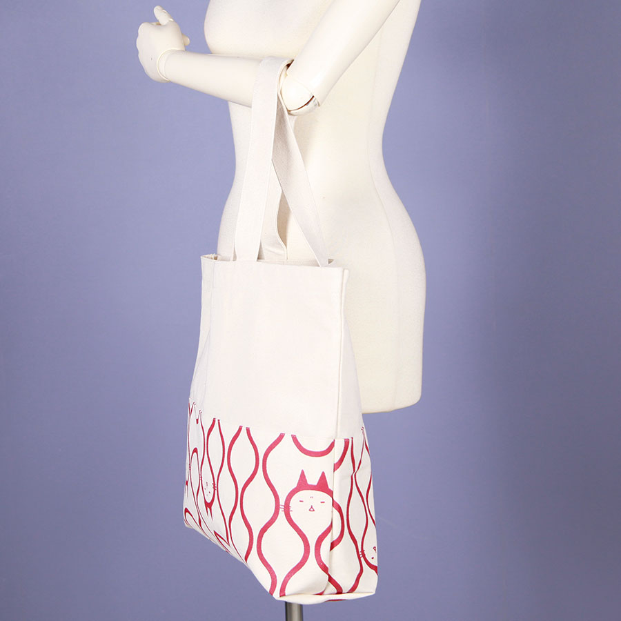 MINT NeKO Switching Canvas Tote Bag / BEG-RD