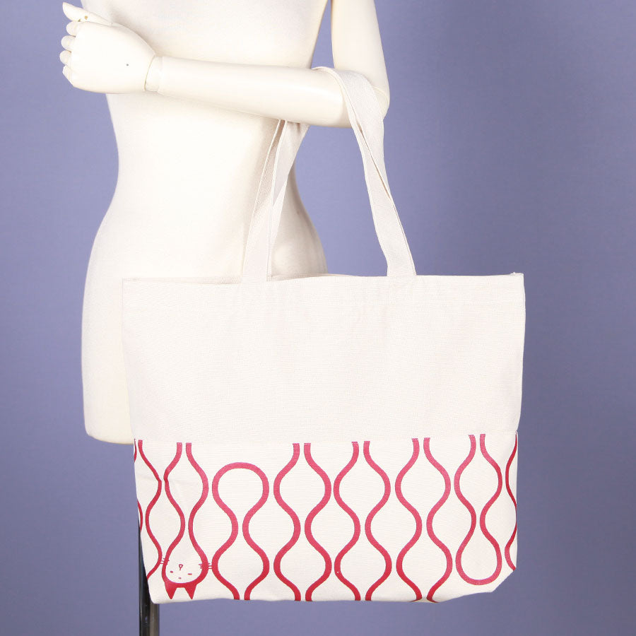MINT NeKO Switching Canvas Tote Bag / BEG-RD