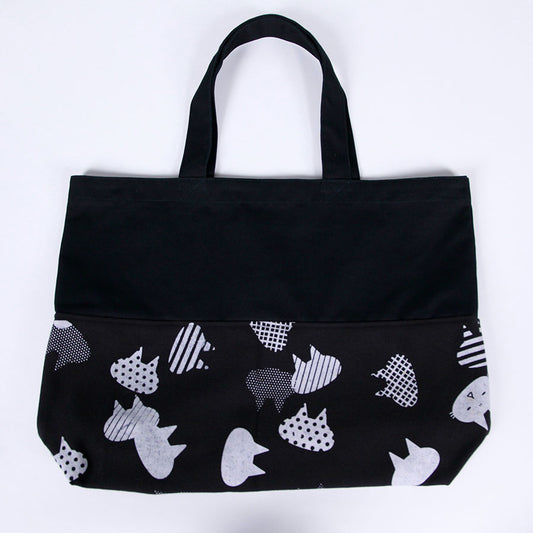 MINT NeKO 切替キャンバストートバッグ BK-WH