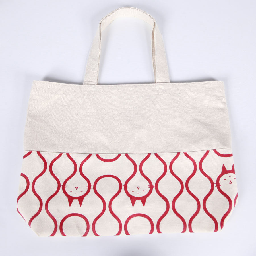 MINT NeKO Switching Canvas Tote Bag / BEG-RD