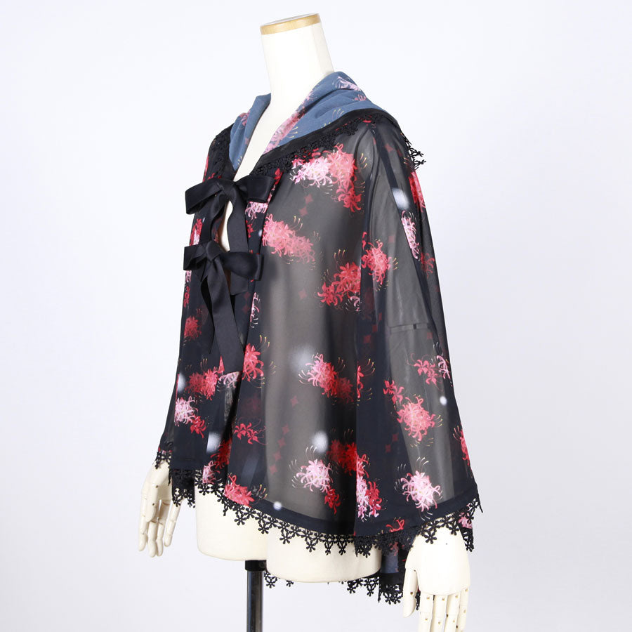Moriguchika Doze Chiffon Cape / BK-RD