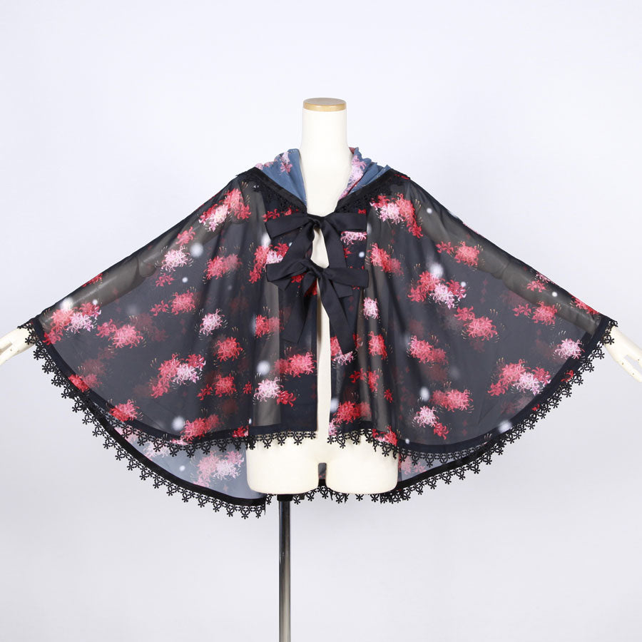 Moriguchika Doze Chiffon Cape / BK-RD