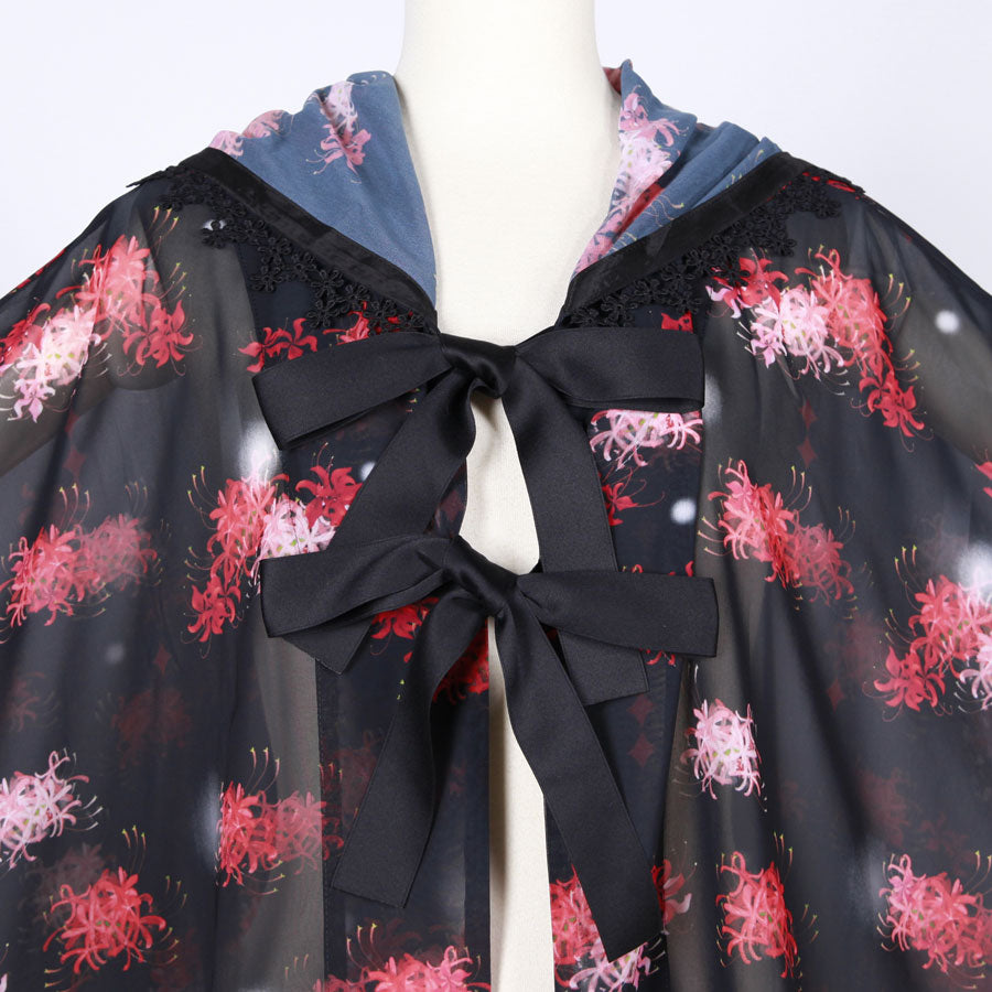 Moriguchika Doze Chiffon Cape / BK-RD