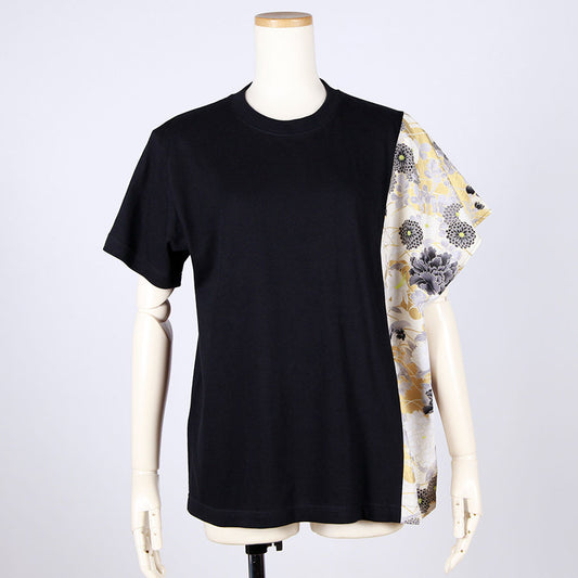 [One-of-a-kind item] TKg Black Peony One Side Japanese Pattern Tops