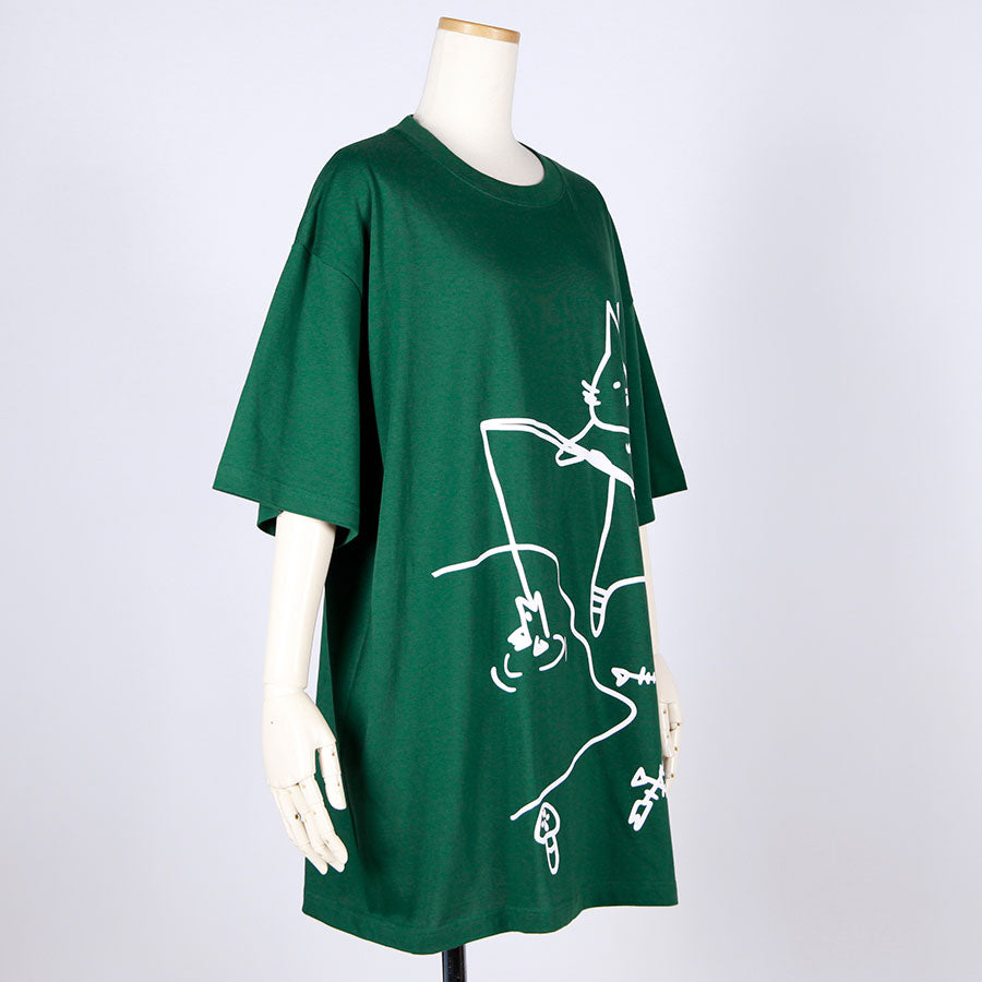 MINT NeKO Fishing BIG T-shirt / GRN-WH