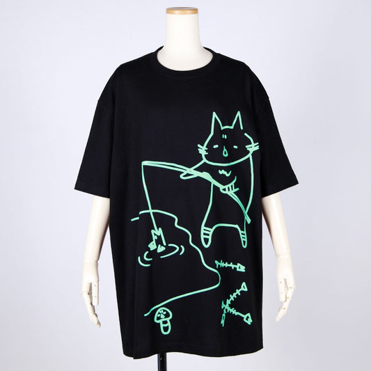 MINT NeKO Fishing BIG T-shirt / BK-GRN
