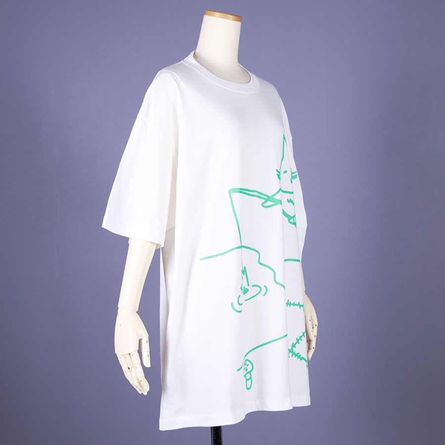 MINT NeKO Fishing BIG T-shirt / WH-GRN