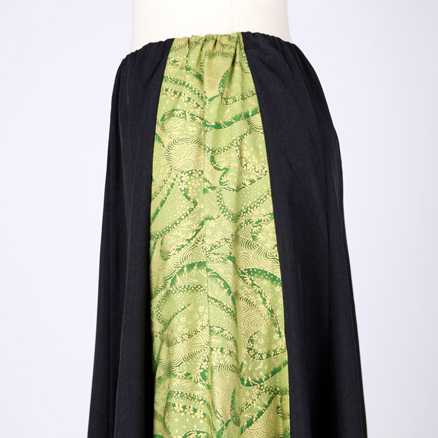 [One-of-a-kind item] TKg Green Ocean Side Japanese Pattern Skirt