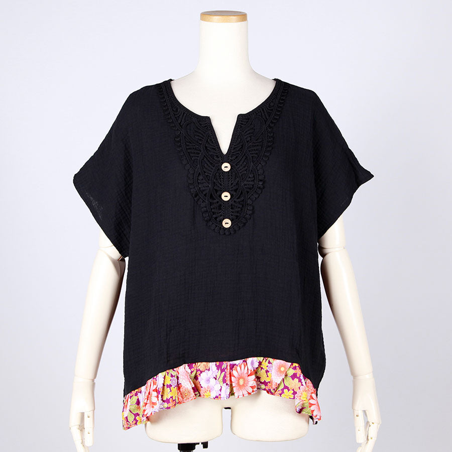 [One-of-a-kind item] TKg A Profusion of Flowers Lace Collar Tops