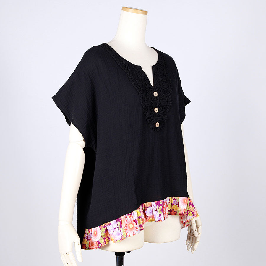 [One-of-a-kind item] TKg A Profusion of Flowers Lace Collar Tops