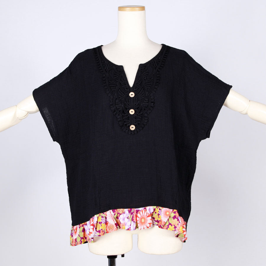[One-of-a-kind item] TKg A Profusion of Flowers Lace Collar Tops
