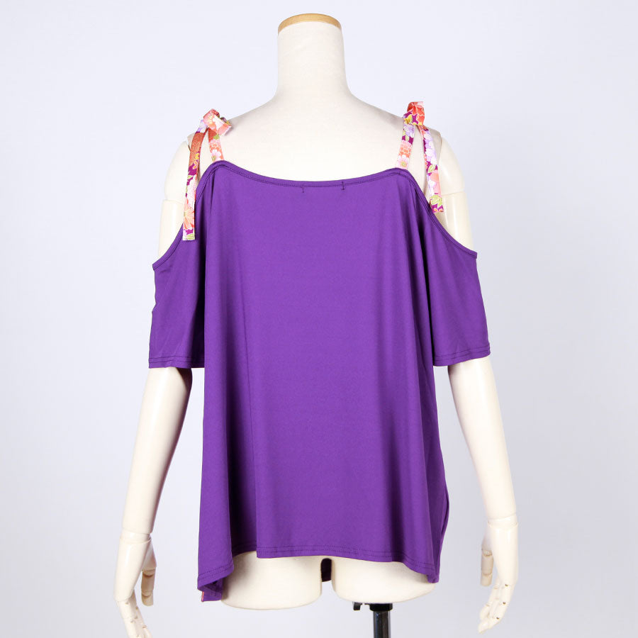 [One-of-a-kind item] TKg A Profusion of Flowers Open Shoulder Tops