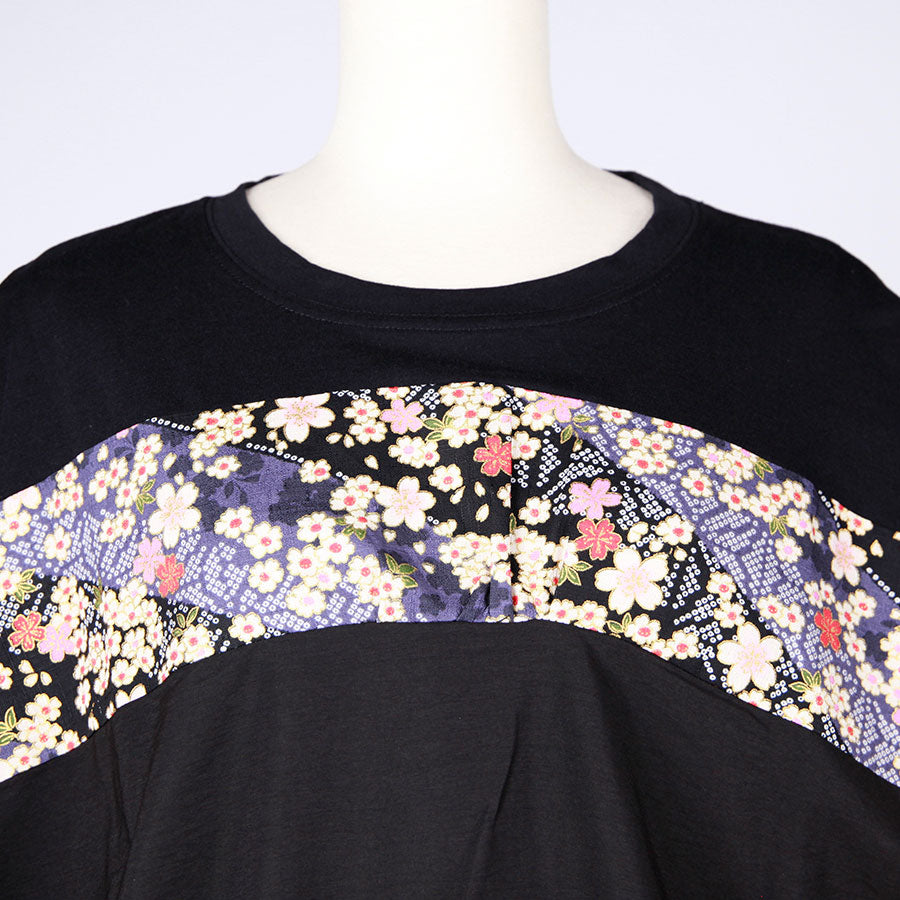 [One-of-a-kind item] TKg Oblique Cherry Blossom Hemline Tops