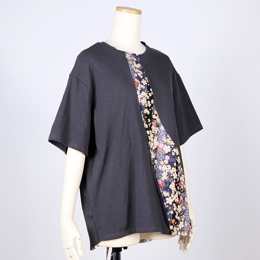 【一点物】TKg 斜行桜 後ろ重ねトップス