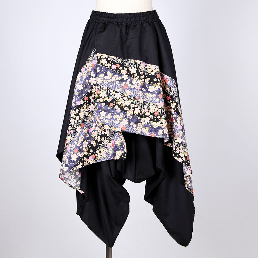 【一点物】TKg 斜行桜 フレアーサルエルパンツ