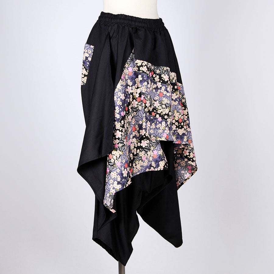 【一点物】TKg 斜行桜 フレアーサルエルパンツ