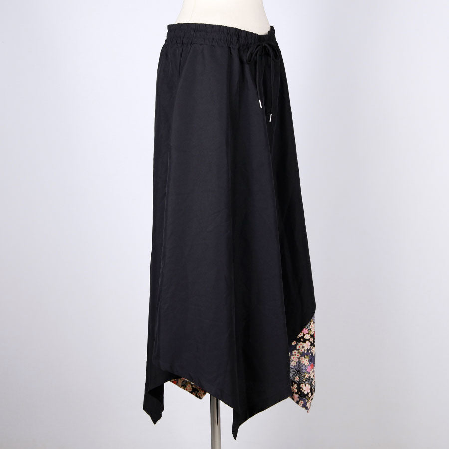 【一点物】TKg 斜行桜 アシンメトリーヘムパンツ