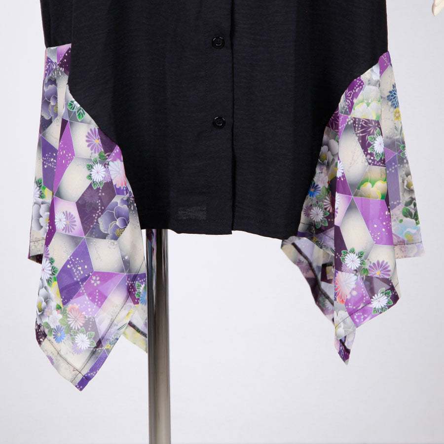 gouk fluttering long shirt / BK-PUR