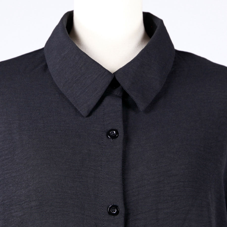 gouk fluttering long shirt / BK-GY