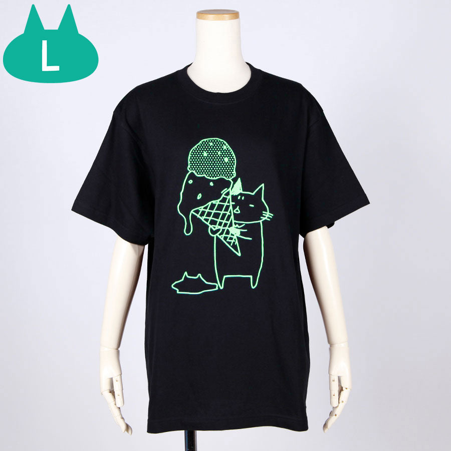 MINT NeKO アイスクリームTシャツ BK・L