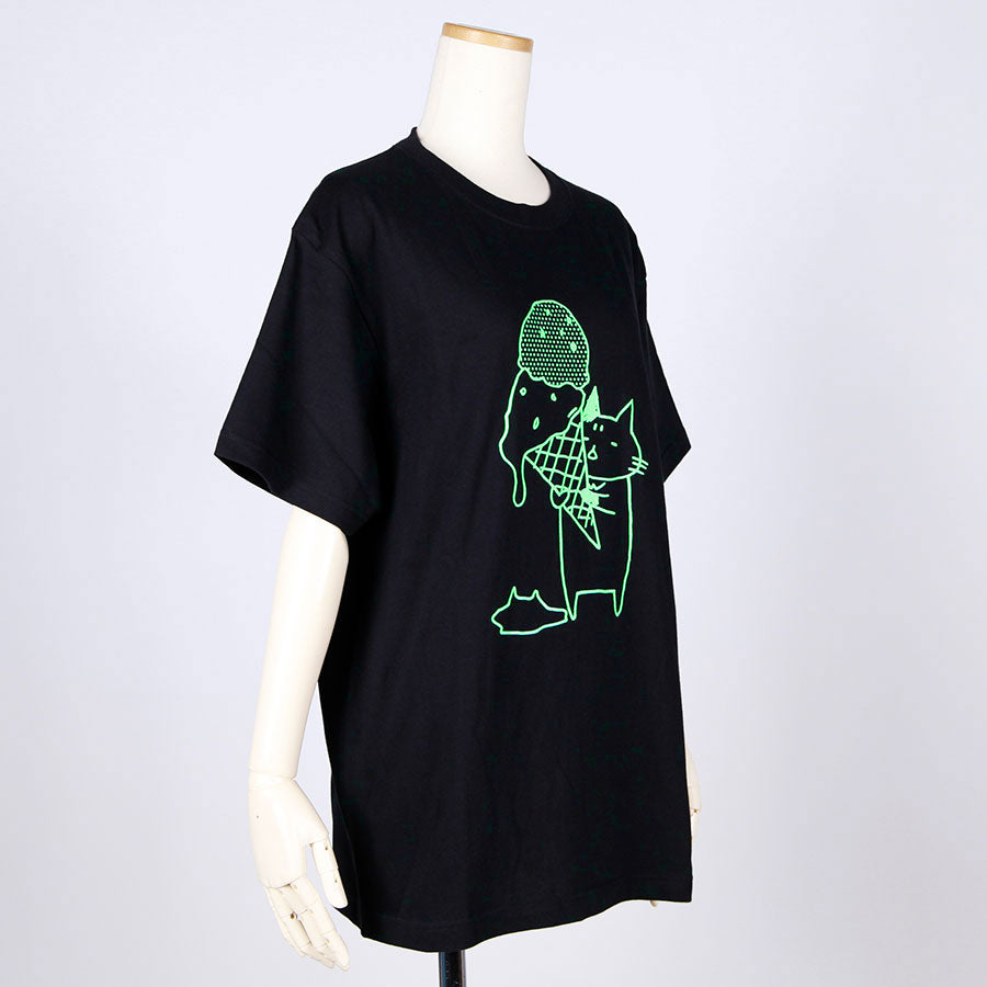 MINT NeKO アイスクリームTシャツ BK・L