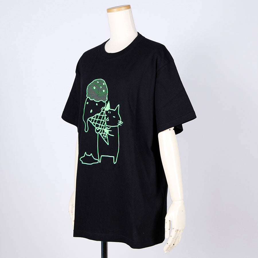 MINT NeKO アイスクリームTシャツ BK・L