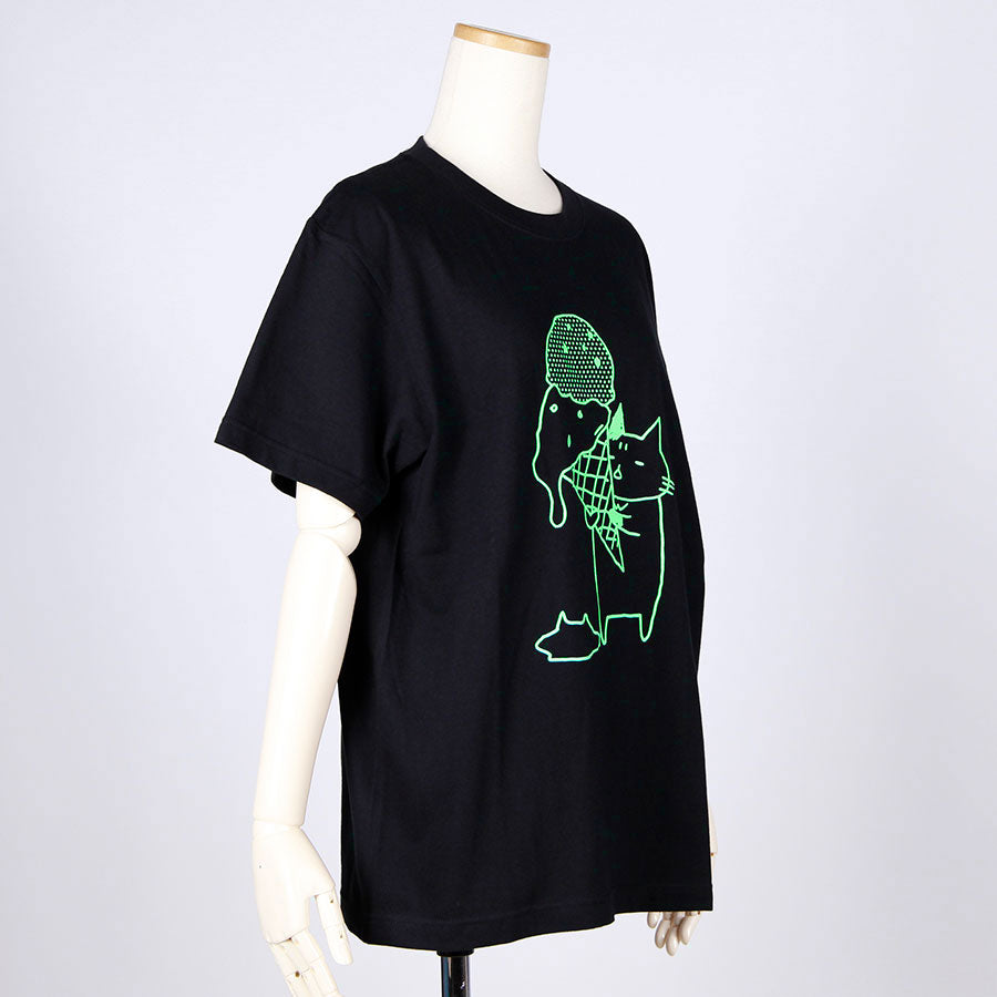 MINT NeKO アイスクリームTシャツ BK・M