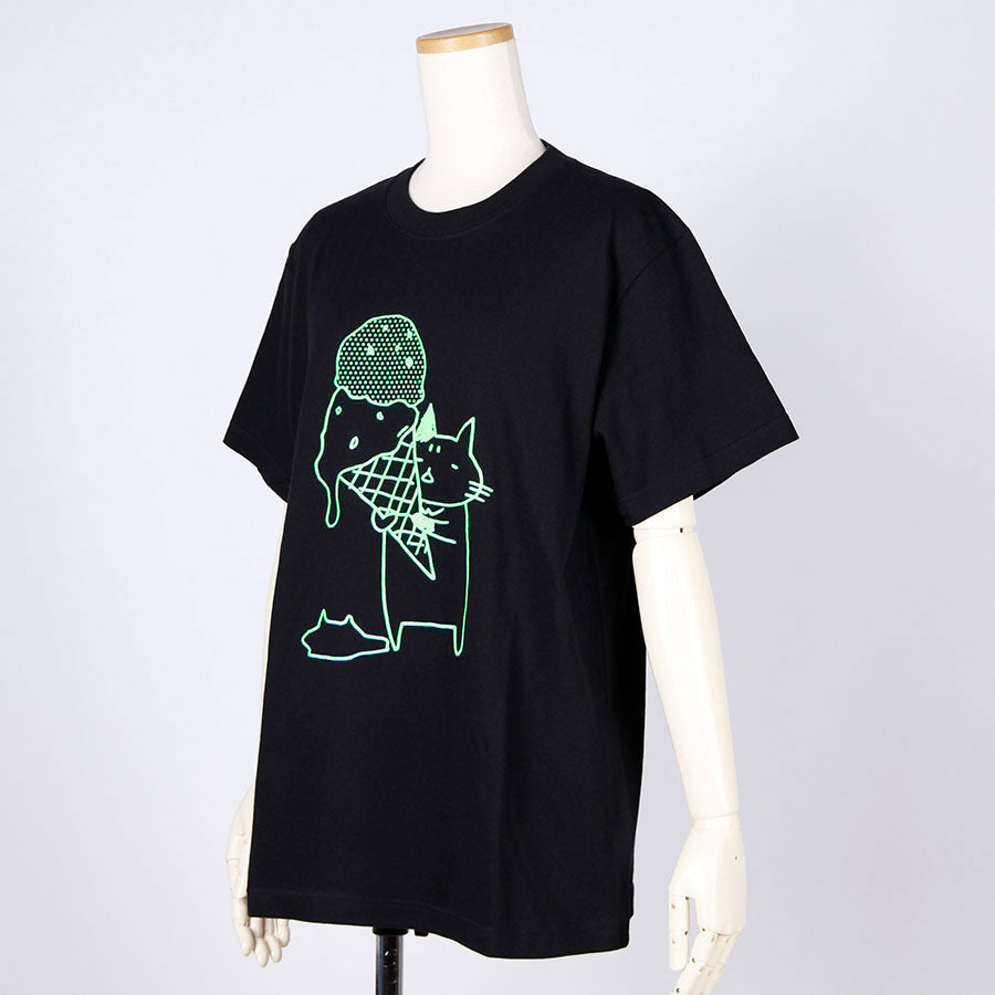 MINT NeKO アイスクリームTシャツ BK・M