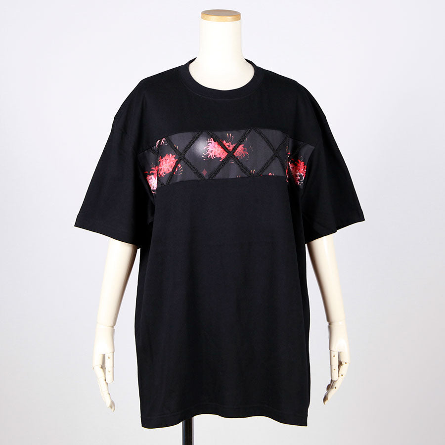 モリグチカ 籠の中の和柄Tシャツ BK-RD