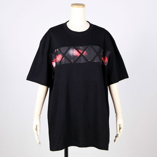 モリグチカ 籠の中の和柄Tシャツ BK-RD