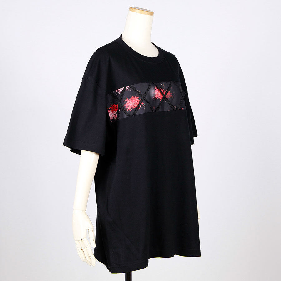 モリグチカ 籠の中の和柄Tシャツ BK-RD