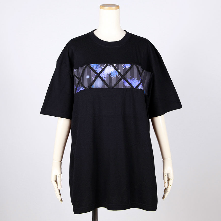 モリグチカ 籠の中の和柄Tシャツ BK-BL