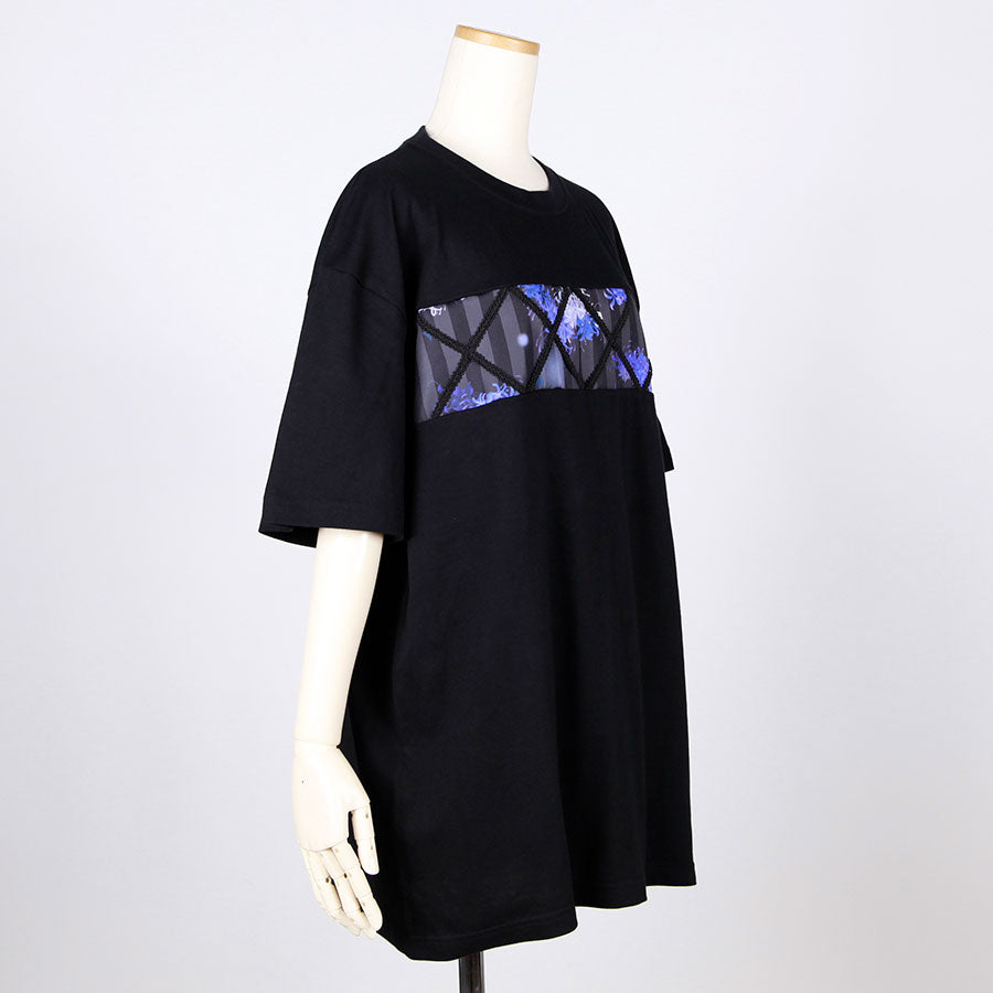 モリグチカ 籠の中の和柄Tシャツ BK-BL