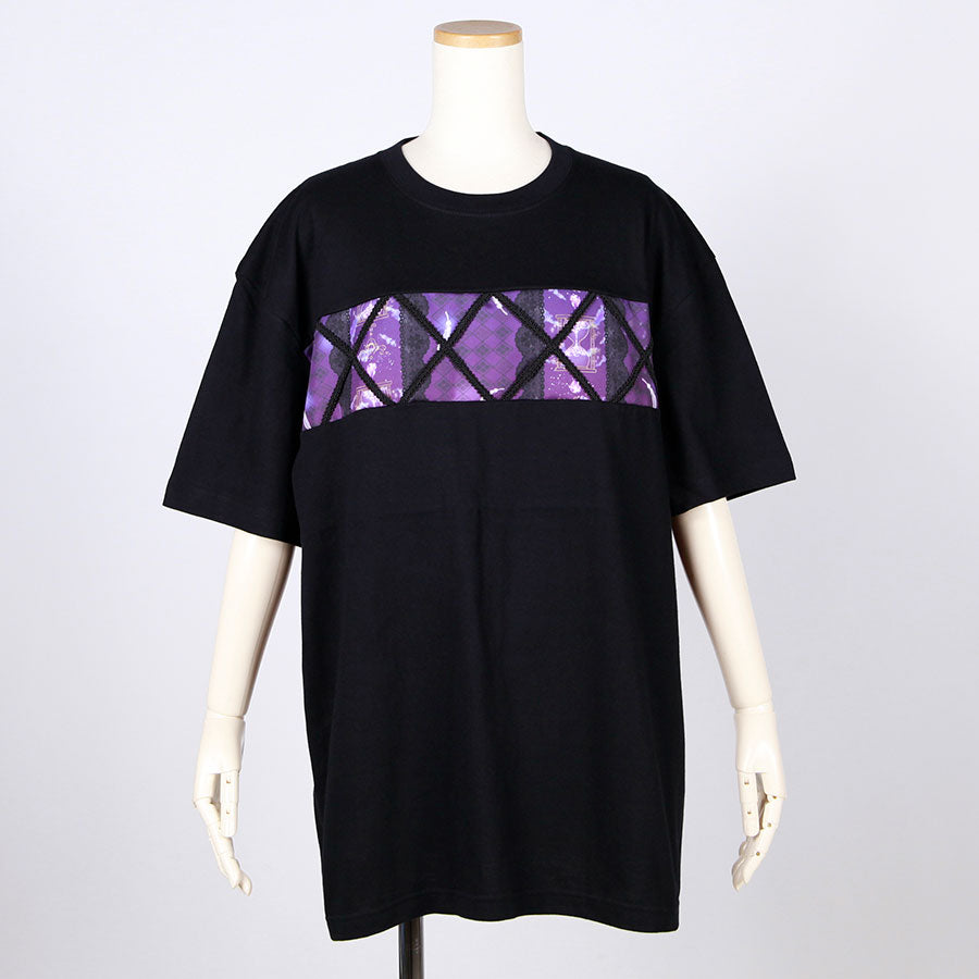 Moriguchika Japanese pattern T-shirt in the basket / BK-PUR