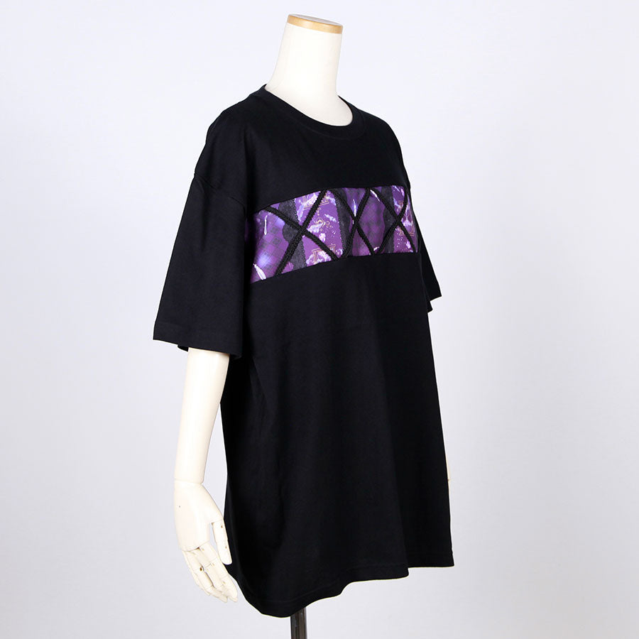 Moriguchika Japanese pattern T-shirt in the basket / BK-PUR