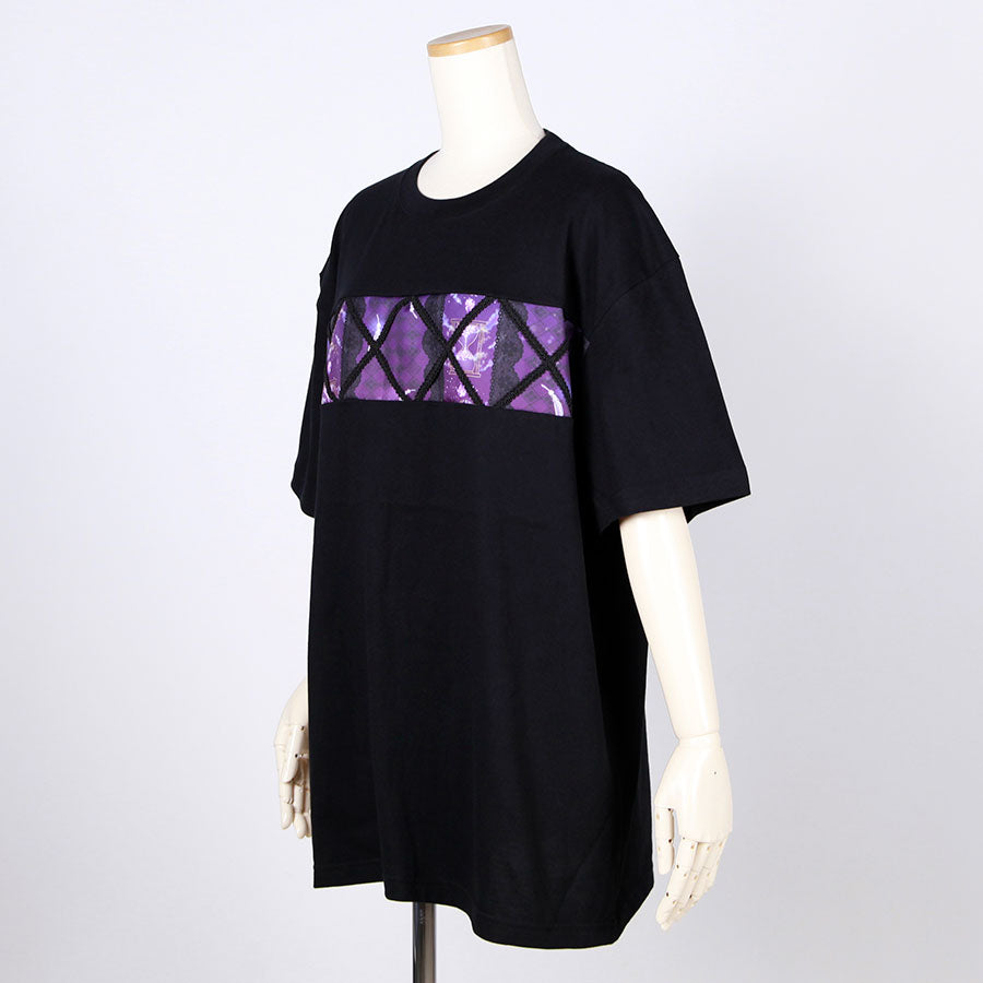 Moriguchika Japanese pattern T-shirt in the basket / BK-PUR